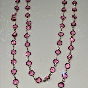 Elegant 18” Pink Austrian Crytals Necklace